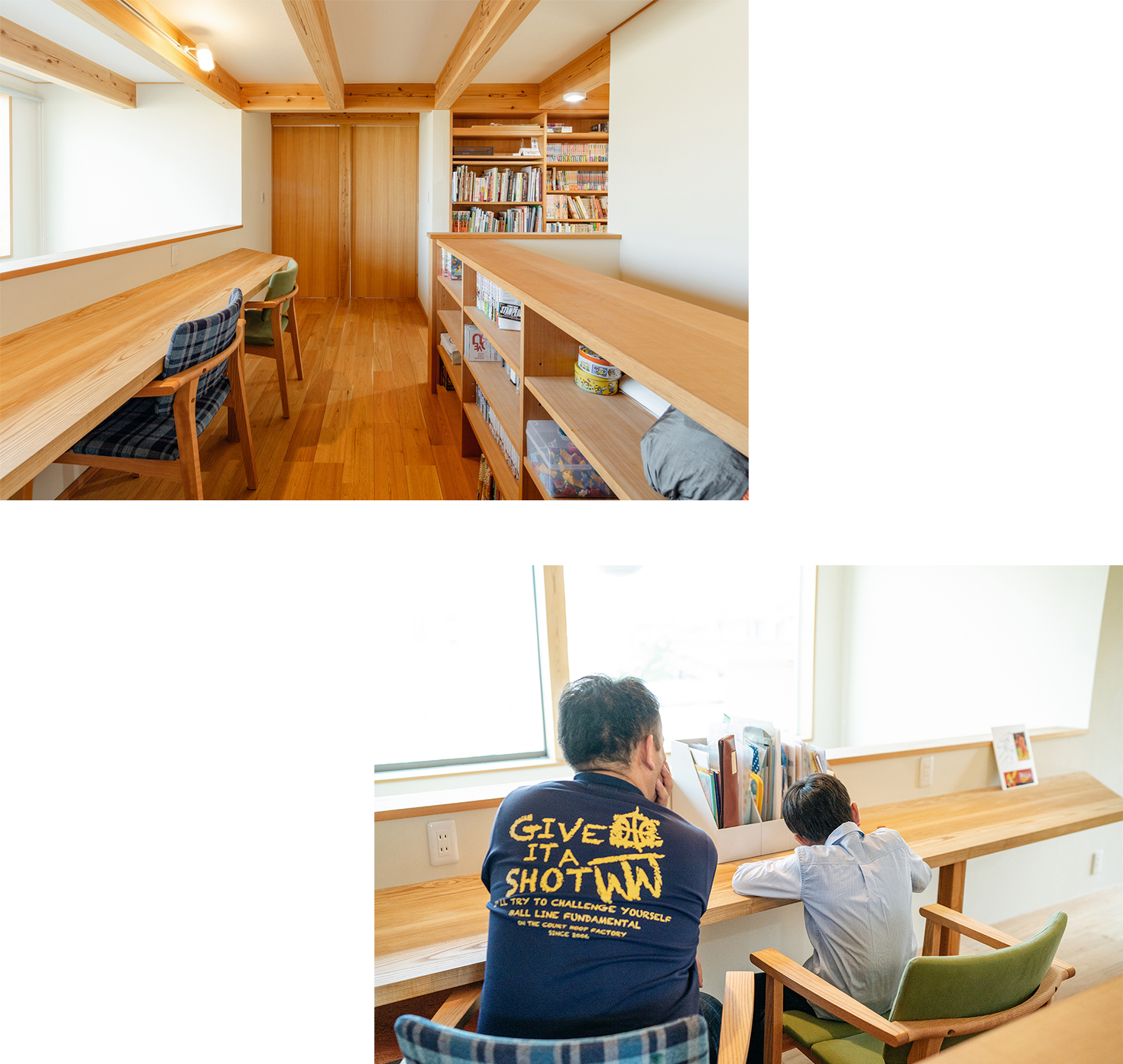 2階の共有スペース。お子様の勉強や奥様の書斎スペースにも。