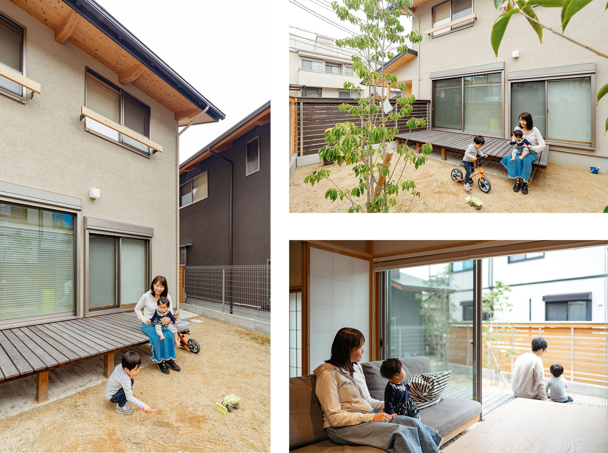 空地を利用した広いお庭。リビングからもお庭の様子がよく見えます。