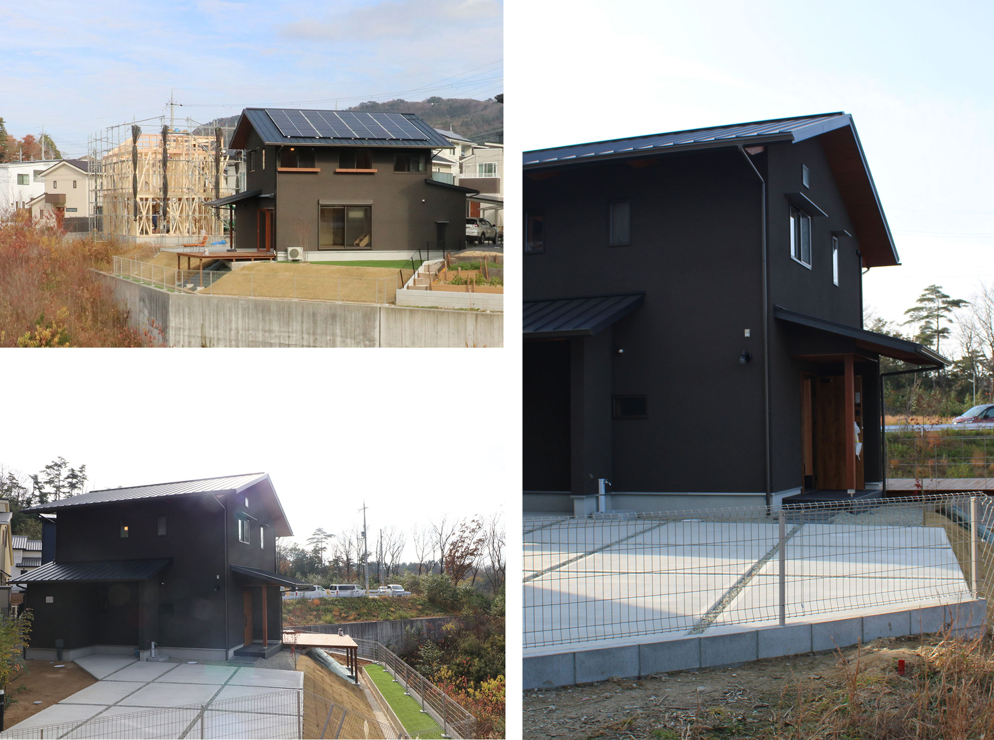 高台に建つお家。東側の借景を活かし、ウッドデッキを張りだしました。